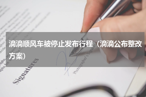 滴滴顺风车被停止发布行程（滴滴公布整改方案）