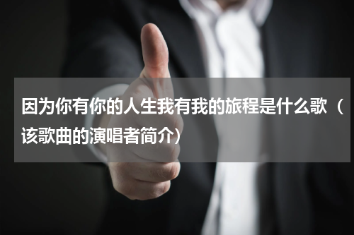 因为你有你的人生我有我的旅程是什么歌（该歌曲的演唱者简介）