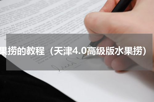水果捞的教程（天津4.0高级版水果捞）