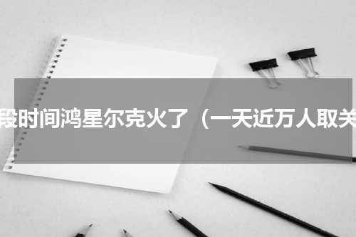 前段时间鸿星尔克火了（一天近万人取关）