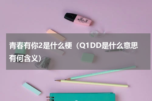 青春有你2是什么梗（Q1DD是什么意思有何含义）