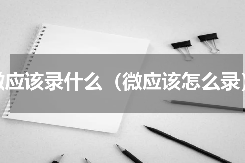 微应该录什么（微应该怎么录）