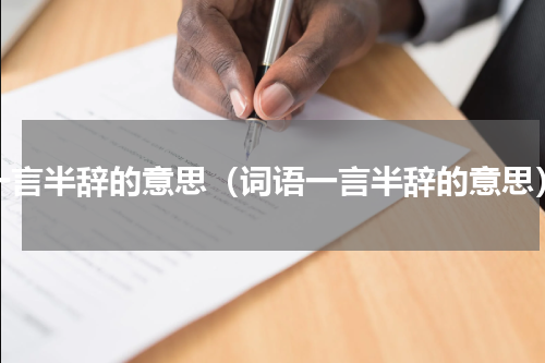 一言半辞的意思（词语一言半辞的意思）