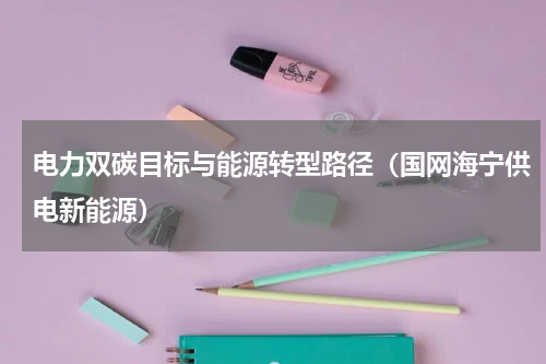 电力双碳目标与能源转型路径（国网海宁供电新能源）