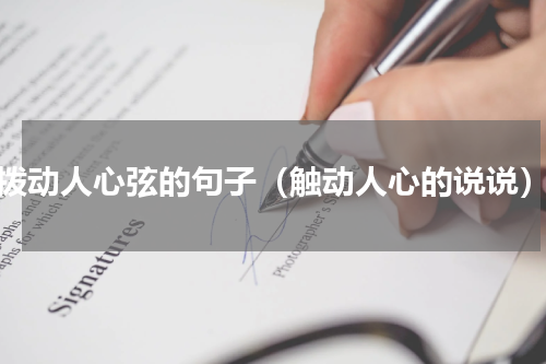 拨动人心弦的句子（触动人心的说说）