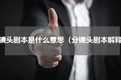 分镜头剧本是什么意思（分镜头剧本解释）