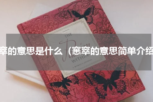 窸窣的意思是什么（窸窣的意思简单介绍）