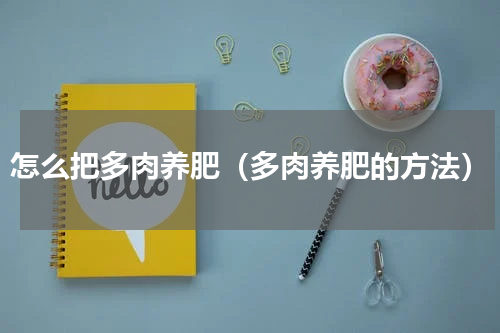 怎么把多肉养肥（多肉养肥的方法）
