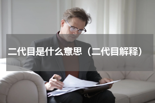二代目是什么意思（二代目解释）
