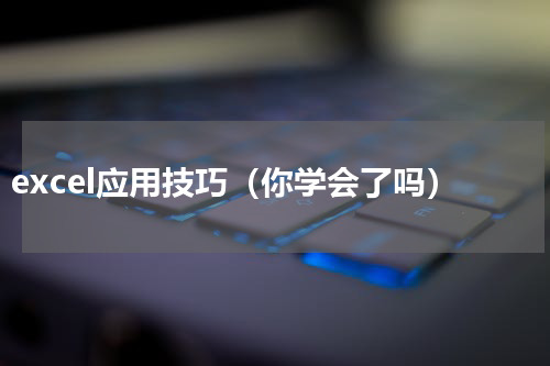 excel应用技巧（你学会了吗）