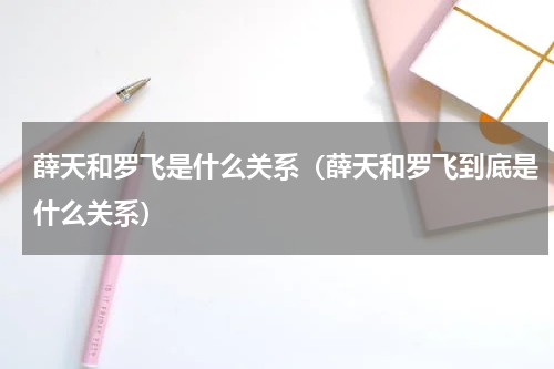 薛天和罗飞是什么关系（薛天和罗飞到底是什么关系）