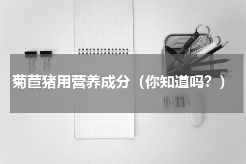 菊苣猪用营养成分（你知道吗？）