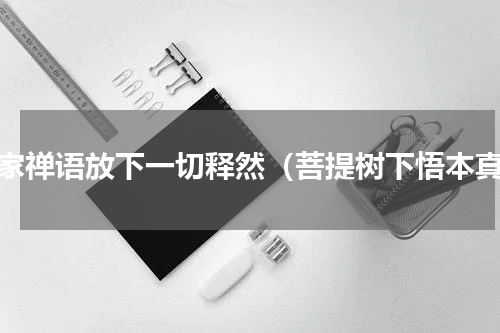 佛家禅语放下一切释然（菩提树下悟本真）