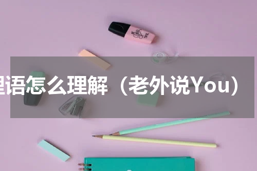 俚语怎么理解（老外说You）
