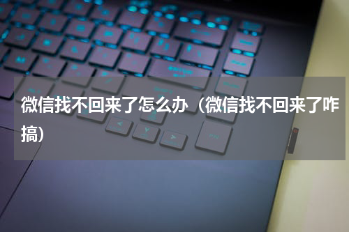 微信找不回来了怎么办（微信找不回来了咋搞）