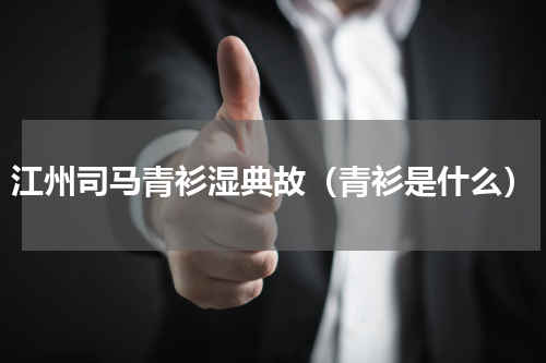 江州司马青衫湿典故（青衫是什么）