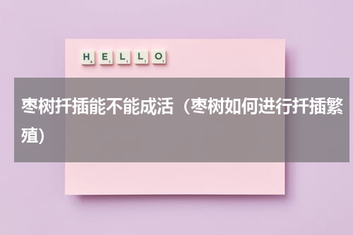 枣树扦插能不能成活（枣树如何进行扦插繁殖）