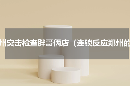 苏州突击检查胖哥俩店（连锁反应郑州的）