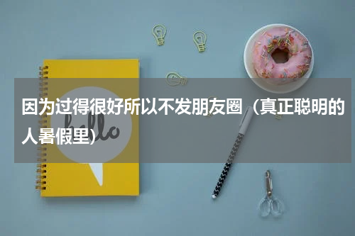 因为过得很好所以不发朋友圈（真正聪明的人暑假里）