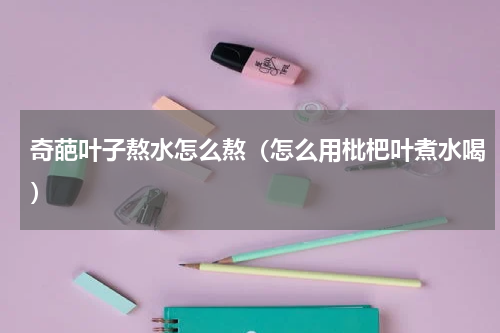 奇葩叶子熬水怎么熬（怎么用枇杷叶煮水喝）