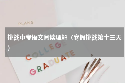 挑战中考语文阅读理解（寒假挑战第十三天）