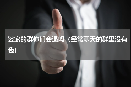 婆家的群你们会退吗（经常聊天的群里没有我）