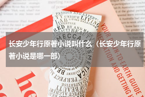 长安少年行原著小说叫什么（长安少年行原著小说是哪一部）