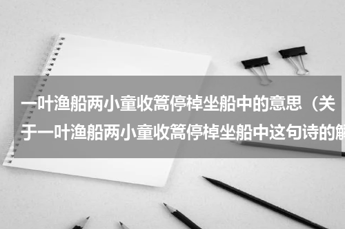一叶渔船两小童收篙停棹坐船中的意思（关于一叶渔船两小童收篙停棹坐船中这句诗的解释）