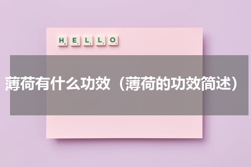 薄荷有什么功效（薄荷的功效简述）