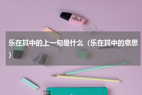 乐在其中的上一句是什么（乐在其中的意思）