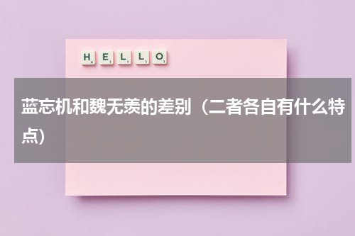 蓝忘机和魏无羡的差别（二者各自有什么特点）