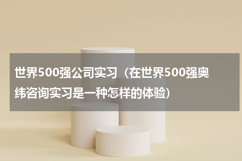 世界500强公司实习（在世界500强奥纬咨询实习是一种怎样的体验）