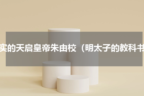 真实的天启皇帝朱由校（明太子的教科书）