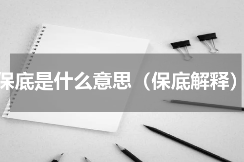 保底是什么意思（保底解释）