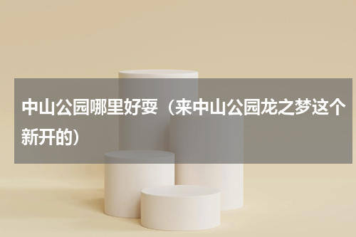 中山公园哪里好耍（来中山公园龙之梦这个新开的）