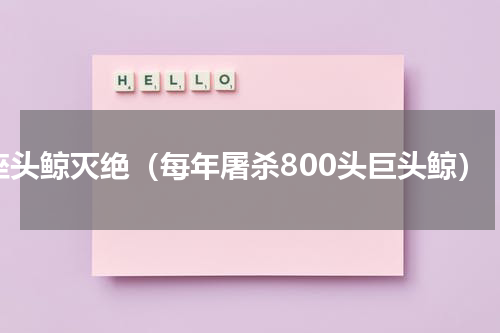 座头鲸灭绝（每年屠杀800头巨头鲸）