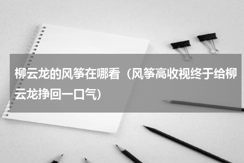 柳云龙的风筝在哪看（风筝高收视终于给柳云龙挣回一口气）