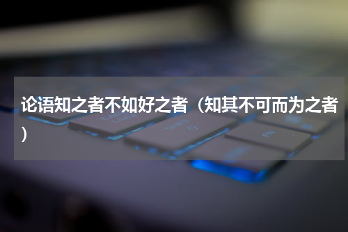 论语知之者不如好之者（知其不可而为之者）