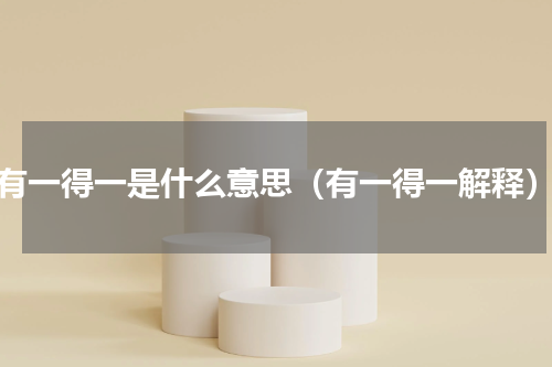 有一得一是什么意思（有一得一解释）