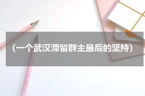 （一个武汉滞留群主最后的坚持）