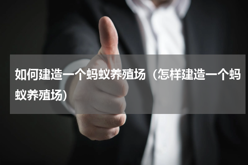 如何建造一个蚂蚁养殖场（怎样建造一个蚂蚁养殖场）