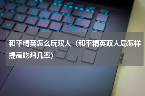 和平精英怎么玩双人（和平精英双人局怎样提高吃鸡几率）