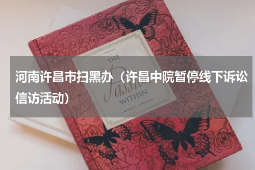 河南许昌市扫黑办（许昌中院暂停线下诉讼信访活动）