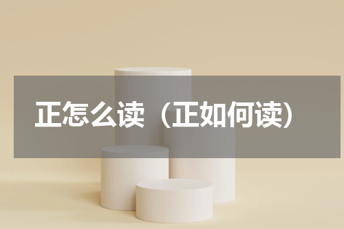 正怎么读（正如何读）