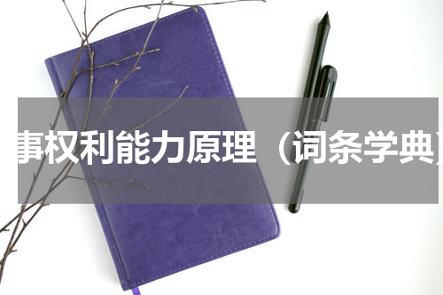 民事权利能力原理（词条学典）