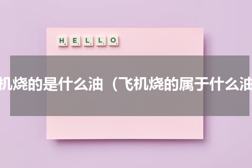 飞机烧的是什么油（飞机烧的属于什么油）