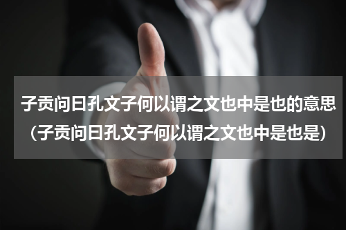 子贡问曰孔文子何以谓之文也中是也的意思（子贡问曰孔文子何以谓之文也中是也是）