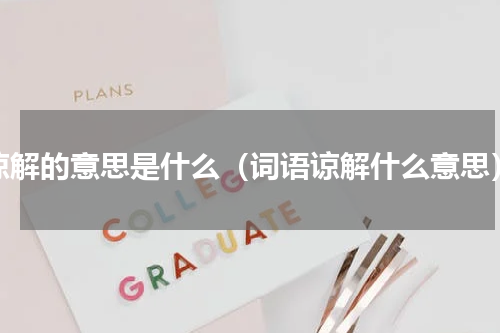 谅解的意思是什么（词语谅解什么意思）