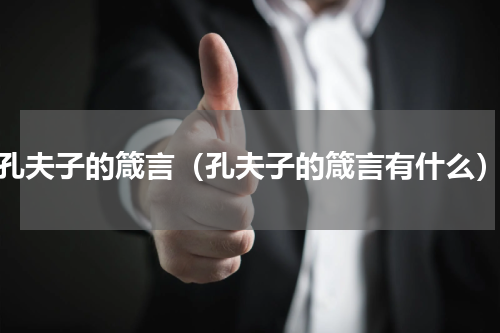 孔夫子的箴言（孔夫子的箴言有什么）