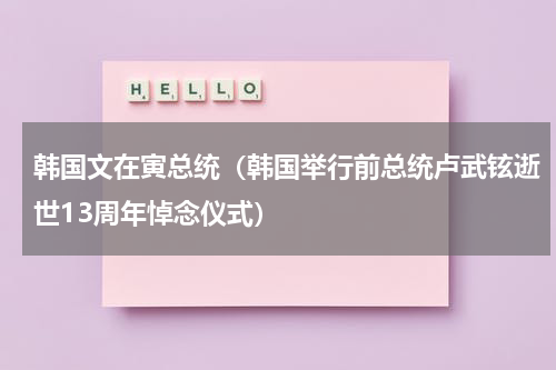 韩国文在寅总统（韩国举行前总统卢武铉逝世13周年悼念仪式）